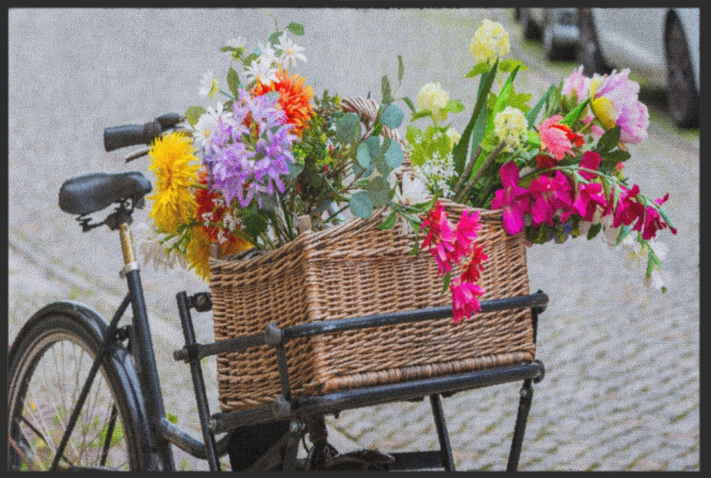 Fussmatte Blumenkorb Fahrrad 4559-Matten-Welt